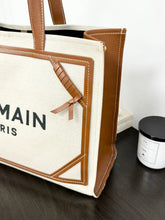Load image into Gallery viewer, BALMAIN Canvas B-Army 42 Tote Bag in Gem Naturel