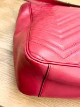 Load image into Gallery viewer, GUCCI GG Marmont Large Shoulder Bag in Hibiscus Red