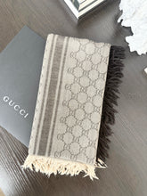 Load image into Gallery viewer, GUCCI GG Guccissima Monogram Surviee Square Shawl - 55" x 55" - Beige/Brown