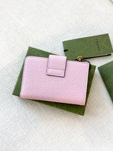 Load image into Gallery viewer, GUCCI Medium Double G Bi-Fold Compact Wallet with Bamboo / Pink