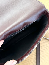 Load image into Gallery viewer, BURBERRY Calfskin House Check Tartan Mix Hampshire Crossbody Bag in Burgundy