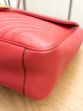 Load image into Gallery viewer, GUCCI GG Marmont Large Shoulder Bag in Hibiscus Red