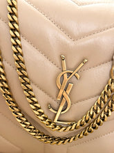 Load image into Gallery viewer, SAINT LAURENT 2023 Loulou Small Quilted Leather Shoulder Bag in Brown