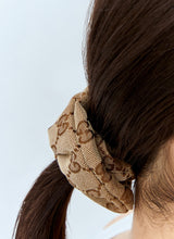 Load image into Gallery viewer, GUCCI Women GG Canvas Scrunchie with Logo Plaque - Brown / OS