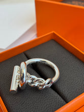 Load image into Gallery viewer, HERMES 2025 Sterling Silver Croisette Ring - Small Model / Size 54