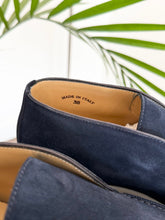 Load image into Gallery viewer, LORO PIANA Women’s Open Walk Suede Booties in Argo Blue Melane - EU38