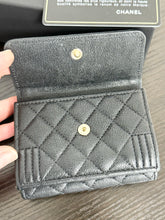 Load image into Gallery viewer, CHANEL Caviar Quilted Small Boy Flap Wallet in Black