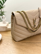 Load image into Gallery viewer, SAINT LAURENT 2023 Loulou Small Quilted Leather Shoulder Bag in Brown
