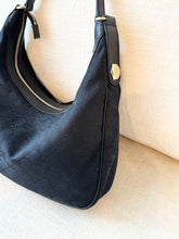 Load image into Gallery viewer, GUCCI GG Monogram Canvas Medium Charmy Hobo Bag / Black