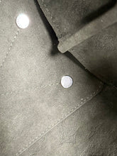 Load image into Gallery viewer, LOUIS VUITTON 2023 Bella Mahina Leather Bucket Bag in Gray Metallic