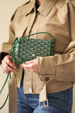 Load image into Gallery viewer, π NEW! 2025 GOYARD Plumet Pocket Canvas Leather Crossbody Bag / Green