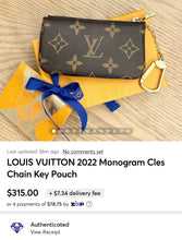 Load image into Gallery viewer, LOUIS VUITTON 2022 Monogram Cles Chain Key Pouch