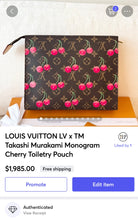 Load image into Gallery viewer, π LOUIS VUITTON LV x TM Takashi Murakami Monogram Cherry Toiletry Pouch
