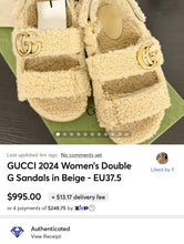 Load image into Gallery viewer, GUCCI 2024 Women’s Double G Sandals in Beige - EU37.5