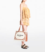 Load image into Gallery viewer, BALMAIN Canvas B-Army 42 Tote Bag in Gem Naturel