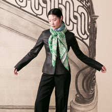 Load image into Gallery viewer, HERMES 2024 All'Orto Botanico di Palermo Shawl 140 / Vert Vif / Naturel / Bleu