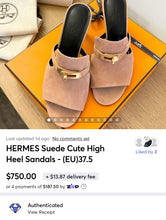 Load image into Gallery viewer, HERMES Suede Cute High Heel Sandals - (EU)37.5