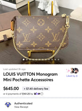 Load image into Gallery viewer, LOUIS VUITTON Monogram Mini Pochette Accessoires
