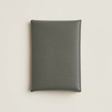 Load image into Gallery viewer, HERMES 2024 Calvi Duo Compact Card Holder in Gris Meyer / Evercolor