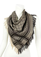 Load image into Gallery viewer, GUCCI GG Guccissima Monogram Surviee Square Shawl - 55" x 55" - Beige/Brown