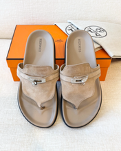 Load image into Gallery viewer, HERMES Empire Kelly Buckle Suede Sandal / Beige / EU (37)