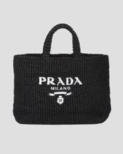 Load image into Gallery viewer, PRADA Crochet Tote Bag - Black