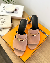 Load image into Gallery viewer, HERMES Suede Cute High Heel Sandals - (EU)37.5