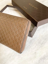 Load image into Gallery viewer, GUCCI Micro GG Guccissima XL Leather Zip Around Wallet in Dark Brown