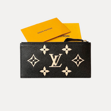 Load image into Gallery viewer, LOUIS VUITTON 2022 Monogram Empreinte Leather Zippy Coin Insert In Black/Beige