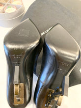 Load image into Gallery viewer, SAINT LAURENT Opyum Leather Pumps In Black/Gold Size EU 37.5