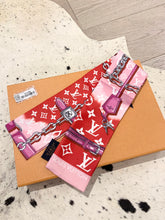 Load image into Gallery viewer, ▪️SOLD▪️LOUIS VUITTON Silk Monogram Confidential Bandeau In Red