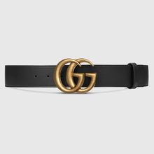 Load image into Gallery viewer, GUCCI GG 2015 Re-Edition Wide Leather Belt in Black 75cm