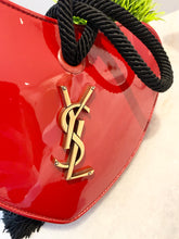 Load image into Gallery viewer, SAINT LAURENT Patent Leather Sac Coeur Heart Shape Clutch In Red