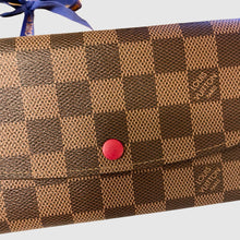 Load image into Gallery viewer, LOUIS VUITTON 2021 Damier Ebene Emilie Wallet In Rouge