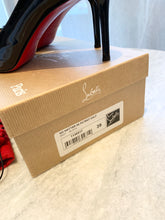 Load image into Gallery viewer, CHRISTIAN LOUBOUTIN Patent Calf No Matter 85 Peep Toe Pumps In Black EU39