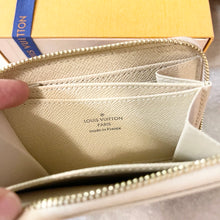 Load image into Gallery viewer, LOUIS VUITTON Damier Azur Zippy Coin Purse Padlock In Beige