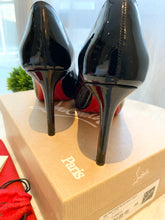 Load image into Gallery viewer, CHRISTIAN LOUBOUTIN Patent Calf No Matter 85 Peep Toe Pumps In Black EU39