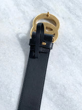 Load image into Gallery viewer, Gucci Wide leather belt with Double G buckle - Black - 75