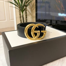 Load image into Gallery viewer, GUCCI GG 2015 Re-Edition Wide Leather Belt in Black 75cm