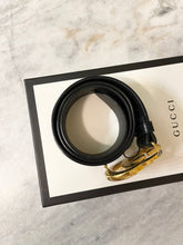 Load image into Gallery viewer, GUCCI GG 2015 Re-Edition Wide Leather Belt in Black 75cm