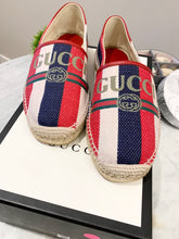 Load image into Gallery viewer, GUCCI Men's Blue Logo Sylvie Canvas Espadrille UK8/US9