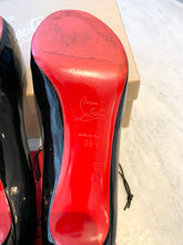 Load image into Gallery viewer, CHRISTIAN LOUBOUTIN Patent Calf No Matter 85 Peep Toe Pumps In Black EU39