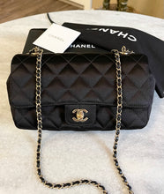 Load image into Gallery viewer, CHANEL Quilted Silk Mini Crossbody Bag In Black