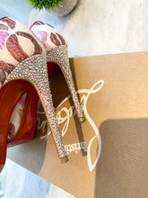 Load image into Gallery viewer, CHRISTIAN LOUBOUTIN Metallic Lurex Lips Print Strass Cosmopump 100 Pumps EU37.5