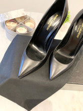 Load image into Gallery viewer, SAINT LAURENT Opyum Leather Pumps In Black/Gold Size EU 37.5
