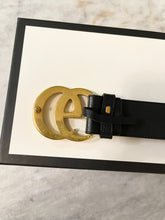 Load image into Gallery viewer, GUCCI GG 2015 Re-Edition Wide Leather Belt in Black 75cm