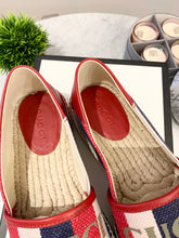 Load image into Gallery viewer, GUCCI Men's Blue Logo Sylvie Canvas Espadrille UK8/US9