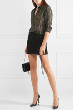 Load image into Gallery viewer, SAINT LAURENT Opyum Leather Pumps In Black/Gold Size EU 37.5