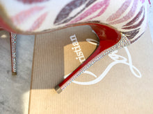 Load image into Gallery viewer, CHRISTIAN LOUBOUTIN Metallic Lurex Lips Print Strass Cosmopump 100 Pumps EU37.5