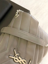 Load image into Gallery viewer, SAINT LAURENT Small Loulou Chain Shoulder Bag In Gray